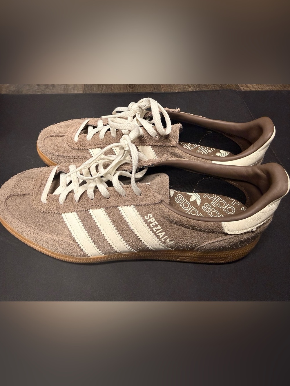 adidas Spezial Suede Low-Top Sneakers in Brown and White